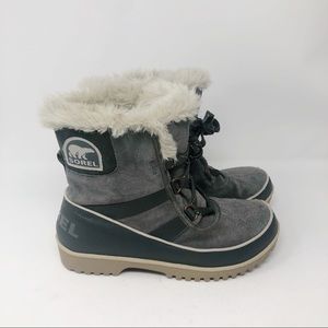 Sorel Tivoli Suede Waterproof Winter Boots Size 9 Women’s Gray